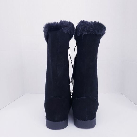 Universal Thread Black Charleigh Tall Faux Shearling Suede Boots - Picture 9 of 14